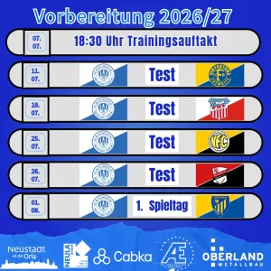 +++ Vorbereitung 1. Mannschaft +++