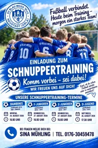 Schnuppertrainings beim SV Blau-Weiß ´90 Neustadt (Orla)